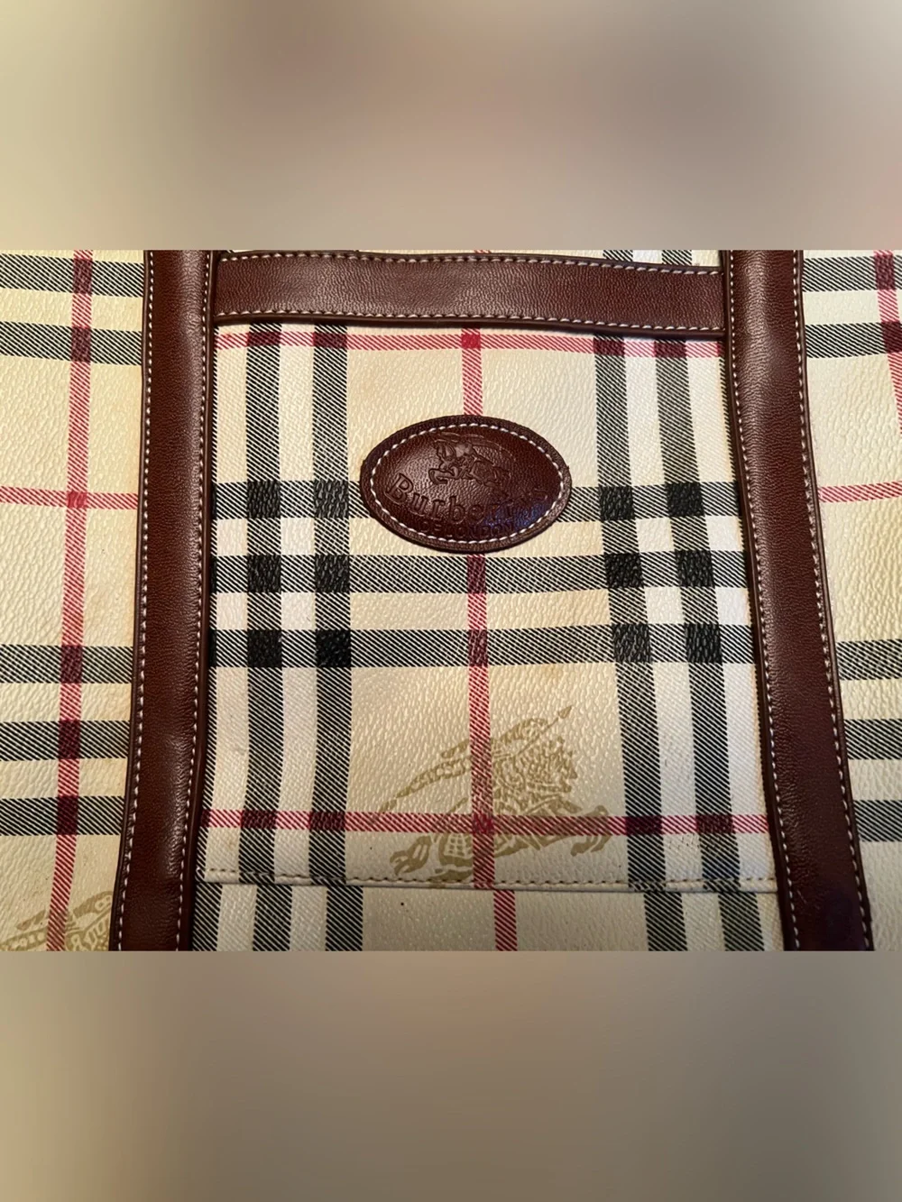 VINTAGE BURBERRY NOVA CHECK briefcase/laptop bag 14”x10”x 1 1/2”
